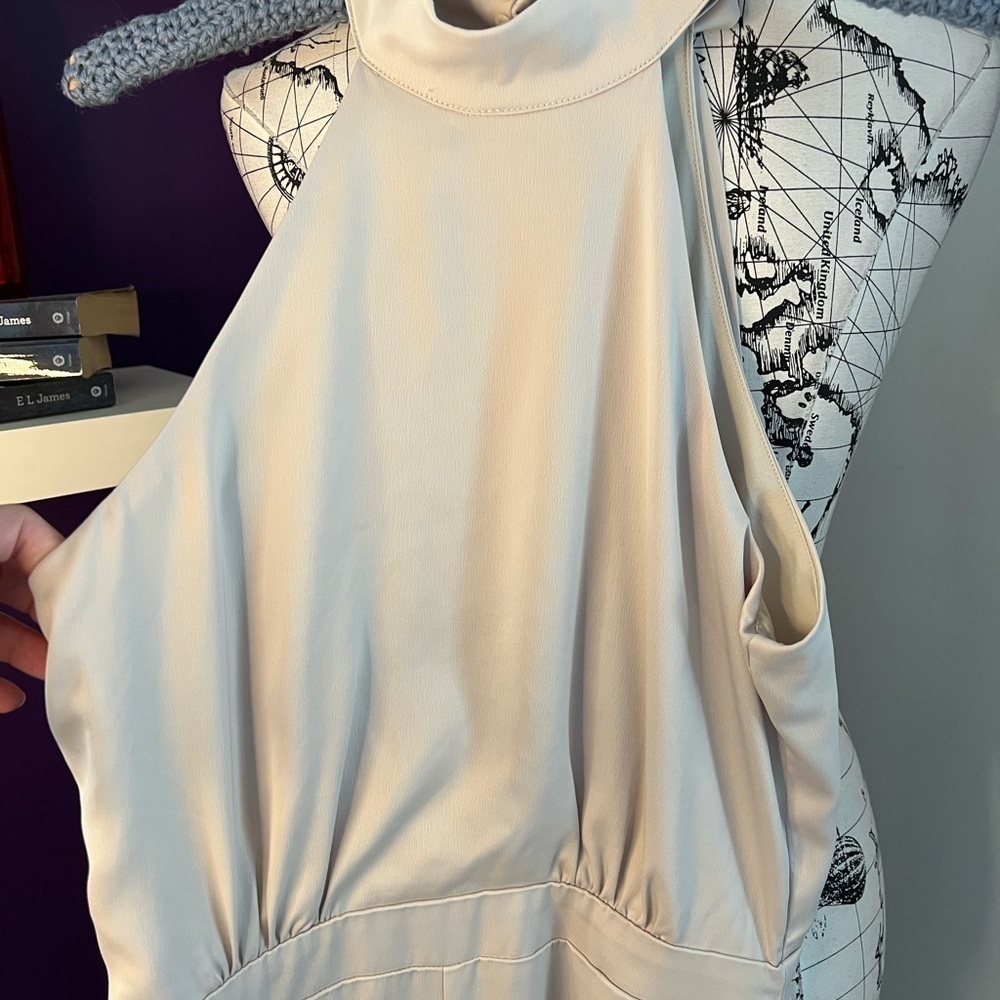 INA Cream Colored High Neck Jumpsuit - Picture 2 of 8